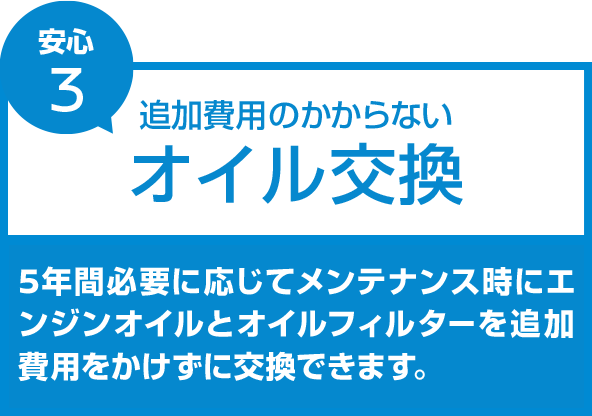 �ǉ���p�̂�����Ȃ��I�C�������B5�N�ԕK�v�ɉ����ă����e�i���X���ɃG���W���I�C���ƃI�C���t�B���^�[��ǉ���p���������Ɍ����ł��܂��B