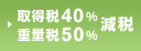 取得税40％・重量税50％減税