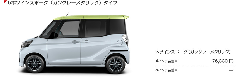 5本ツインスポークタイプ（ガングレーメタリック）