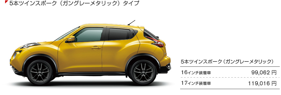 5本ツインスポークタイプ（ガングレーメタリック）