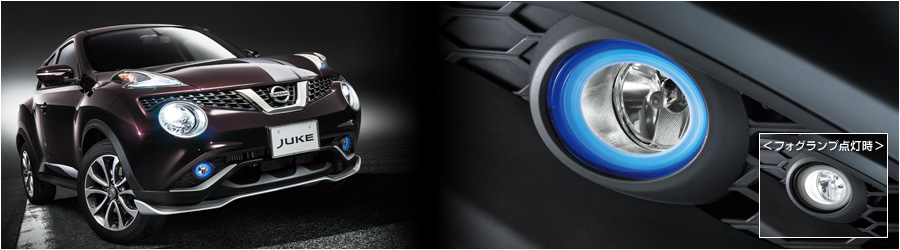 青色リングイルミフォグ装着車の点灯イメージ