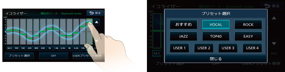 ■なぞるEQ / プリセットEQ