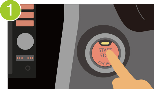 エンジンをスタートさせます。（お客さま向けのメッセージがある場合に限り、自動取得します。）