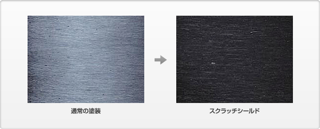 洗車連続50回相当のテスト（当社実施）後の塗装表面