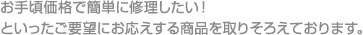 お手頃価格で簡単に修理したい！といったご要望にお応えする商品を取りそろえております。