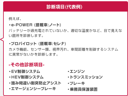 診断項目(代表例)