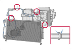エアコン装置の中を循環しているエアコン・ガスの不足が考えられます。