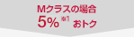 Mクラスの場合5％※1 おトク